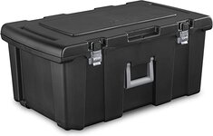Reviews for Husky 30-Gal. Professional Duty Waterproof Storage Container  with Hinged Lid in Red