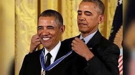 Obama giving himself an award ...